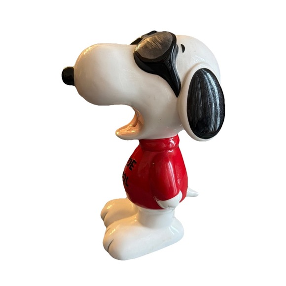Peanuts Snoopy Ceramic Piggy Bank Joe Cool 9.5"  18215 Stopper Red Barron Shades - Picture 3 of 5